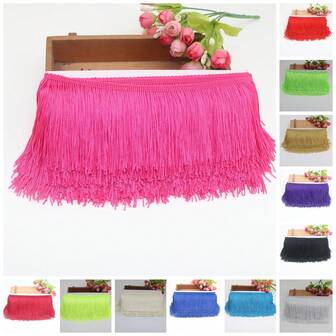 5码10厘米宽流苏流苏刺绣蕾丝DIY缝纫配件用于服装流苏吊坠流苏饰边装饰流苏缝纫流苏饰边装饰时装缝纫流苏面料和蕾丝流苏工艺品用于工艺品的蕾丝