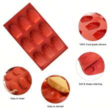 2 pièces Moule à Madeleine, Moule à Madeleine Anti-Adhésif, 9 Cavités, Réutilisable, Moule à Madeleine en Silicone, Moule Coquille Avec Brosse, Pour Madeleine, Biscuits, Chocolat, Pudding
