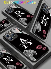 1 carcasă de telefon personalizabilă din sticlă securizată cu 26 de litere, compatibilă cu Samsung Galaxy S24/S25 Ultra, 14 Ultra/Redmi Note 13 Pro Plus, 17 Pro Max/16 Pro/15/14 Plus/13 Pro/12 Pro Max/11/XS Max/8/7/6 Plus, cadou de afaceri de înaltă calitate, ideală pentru lideri, prieteni, părinți, iubiți, iubite