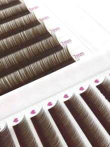 FOXYMEI 12排棕色下睫毛J/B/C卷曲彩色下睫毛延长5-7毫米高品质单根睫毛进口材料超薄自然假睫毛适用于沙龙使用