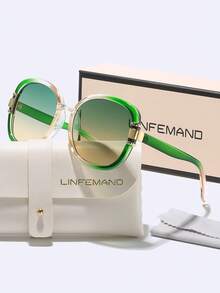 LINFEMAND Kính thời trang hình bầu dục cỡ lớn, Quà tặng lễ hội vui nhộn cho nam và nữ cho kỳ nghỉ hè ở bãi biển, ngoài trời, kính mát du lịch, gọng bướm cỡ lớn kiểu dáng thanh lịch - Nhiều màu - Xem 19