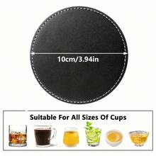 1PC Custom Faux Leather Coasters - Customize The Pattern You Want - Suitable For Coffee, Beer, And Wine Coasters - Personalized Gifts - Multicolor - View 2