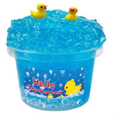 Happy Duckling Swimming Slime Shape, DIY Slime Dough, Unzipping Simulation Handmade Kit, Stretchable Blue Mud, Playset, Christmas Gift