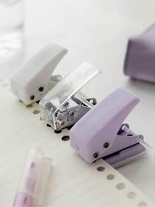 Cute Compact Single Hole Puncher, Fresh Round Loose-Leaf Notebook Hole Punching Tool, Single/Random Sent,Back To School,School Supplies