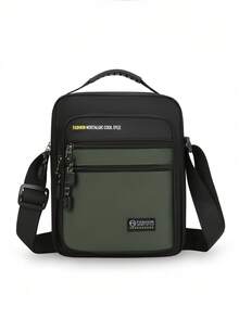 1pc拉链开合男士手提包新款时尚斜挎包小方包，可单肩、斜挎、手提，肩带调节扣，实用拉头，防水耐磨，容量充足，适合日常使用，情人节礼物 - 彩色 - 查看 14