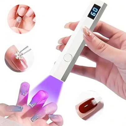 DIY Mini Handheld Gel Nail Polish Curing Lamp With Digital Display Wireless Fast Curing, Handheld UV Lamp, Portable Nail Lamp, Small And Easy To Carry, Suitable For Home Nail Salon, Convenient To Carry When Traveling, Suitable For High-Quality Gifts For Girls