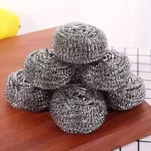 4pcs/12pcs Stainless Steel Scrubber - Rust-Resistant, Scrubber, Easily Cleans Dishes, Pans And Ovens, Multi-Purpose Use, Cleans Up Stubborn Yuko Messes