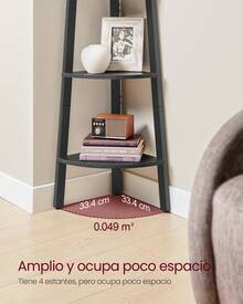 VASAGLE Corner Shelf MLLS034B22 - Black - View 3