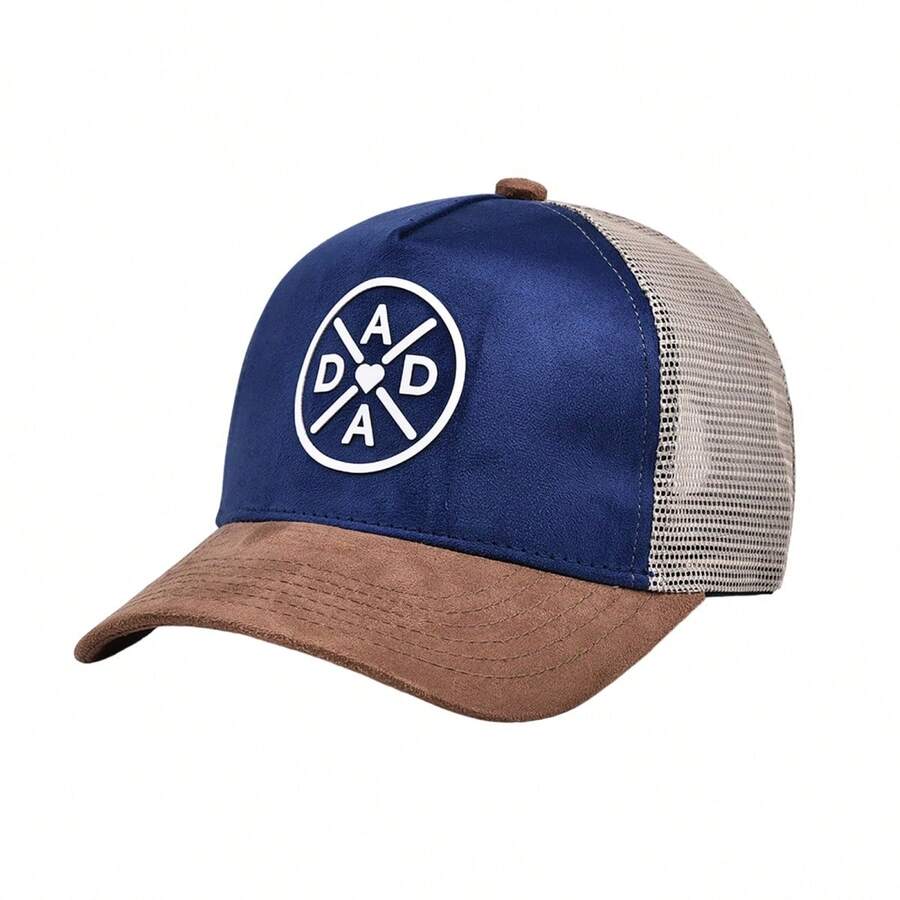 Men Summer Mesh Baseball Hat Contrast Color Sun Protection Hat Holiday Outdoor Travel Cap - Navy Blue - View 1