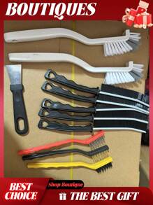 12Pcs Crevice Cleaning Brush Set, Hard Bristle Cleaning Supplies For Kitchen, Bathroom, Corner, Grout, Sink, Cup, Teapot, Bottle, Blender