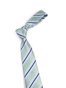 ZLQ&GOU 1 条男士条纹领带，7.5 厘米宽手工绿色条纹领带，涤纶丝混纺领带，适合正式场合