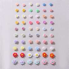 Set di 30 paia di orecchini a perno per ragazze, set di combinazione di orecchini alla moda con design a ciliegie, farfalle, fiori e cuori, minimalisti