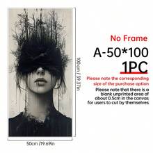 1PC Large Unframed Canvas Art Print Minimalist Surreal Woman Portrait, Black And White Modern Wall Decor For Living Room Or Bedroom, Contemporary Decor|Abstract Design|Textured Wall Piece, Canvas Wall Art. Home Wall Art, Gift , Creative Home Wall Decoration, Bedroom, Living Room, Canvas Wall Art,Posters For Room,Home Decor,Room Decor Aesthetic. - 1PC - View 13