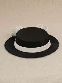 Women's Elegant Church Hat, French Fashion Hat, Bridal Mini Hat, British Style Hat, Lady's Fascinator Hat, Retro Hat, Bow Hat, Birthday Party Headdress, Party Dress Hat, Black Hat, Racing Hat, Formal Dress Hat, Large Hat