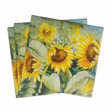 20pcs 2-Ply Disposable Colored Printed Floral & Bird Pattern Wood Pulp Napkins