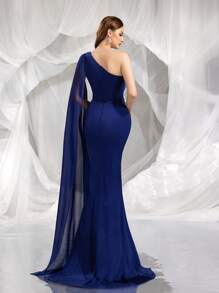 Elegantes und romantisches asymmetrisches 3D-Kleid mit Strass-Verzierungen, geeignet für Abendpartys, formelle Anlässe, Abendkleider, für Hochzeitsgäste