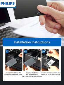 PHILIPS PHILIPS Unidad de estado sólido de alta capacidad y alto rendimiento. Despídete de la lentitud y disfruta de una experiencia ultrarrápida. Es simple y conveniente de enchufar y usar, perfectamente adaptado a varios dispositivos electrónicos, y proporciona una solución de almacenamiento confiable y eficiente para tu vida digital.