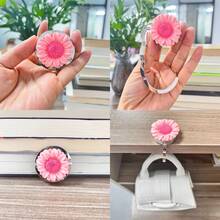 3D Chrysanthemum Foldable Hook, Portable Desk-Side Bag Hanger, Craft Accessory, Multi-Use Decorative Purse Holder For Office Desk, Home Table, Dorm Room And Kitchen Counter, Compact Lightweight Travel-Friendly Hook For Handbags, Backpacks, Shopping Bags And Umbrellas, Elegant Floral Design Gift Idea For Birthday, Bridal Shower, Wedding, Halloween Party, Thanksgiving Gatherings And Christmas Stocking Stuffer, Easy Carry Clip-On Organizer For Everyday Convenience - Multicolor - View 4