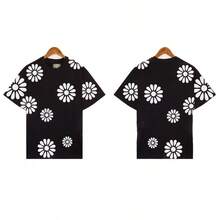 Foam Donut Printed Kapok Short-Sleeved Casual T-Shirt Cover For Men WomenNew Style - Black and White - View 4