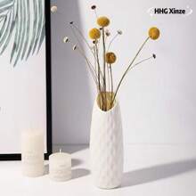 Florero de plástico de unicolor estilo nórdico, duradero y antideslizante para decoración de flores artificiales, soporte creativo y minimalista para arreglos florales para la sala de estar