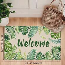 1pc Summer Minimalist Fresh Leaf Printed Doormat, Soft Non-Slip Absorbent Washable Area Rug For Kitchen, Bathroom, Bedroom, Laundry Room - Multicolor - View 15