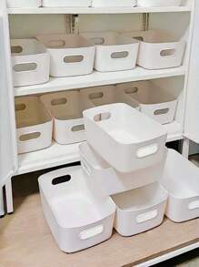 5/10 pièces Ensemble de boîtes de rangement multifonctions - idéal pour les cosmétiques, les collations, les boîtes de rangement en plastique pour la cuisine, la salle de bain, le dortoir, le rangement de cuisine, le rangement d'articles, le rangement de tiroirs, les ustensiles de cuisine, les accessoires de cuisine