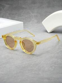 1 套复古圆框简约时尚眼镜（适合驾驶、旅行、度假、休闲、户外运动）适合夏季海滩度假、户外、旅行