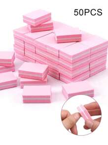 10/50pcs Mini Nail Polisher High Elastic Sponge Mini Tofu Shaped Double-Sided Nail Polisher And Polisher, Odorless, 100pcs/50pcs/20pcs, Suitable For Women, Families And Beauty Salons.