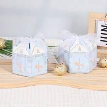 10PCS Najlepsze życzenia Elegancki Jednorożec Cukierki Torba, Weselne Przyjęcie Pudełko Upominkowe Z Wstążką Torby Prezentowe Czekoladowe Cukierki Opakowania Pudełka Prezentowe, Seria Karuzeli Urodzinowe Przyjęcie Pamięć, Pojedyncze Przyjęcie