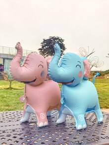 1/2 件哑光站立大象动物气球套装，包含 20 个乳胶气球、3D 行走大象、大象形铝箔气球，适用于动物园主题、生日派对装饰、性别揭秘派对、洗礼装饰，很棒的节日礼物 - 彩色 - 查看 2