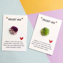 1/6pcs Creative Fashion DIY Glitter Rose Flower Heart Pocket Hug Greeting Cards, Holiday Cards, Encouragement Cards, Desktop Decor, Confession Gift, For Teachers, Classmates, Family, Friends, Lovers, Suitable For Holidays, Theme Parties, Birthday Parties, Team Building Small Gifts