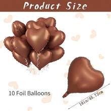 10个10/18英寸心形铝膜气球套装适用于派对装饰房间装饰婚礼装饰情人节装饰气球 - 彩色 - 查看 21