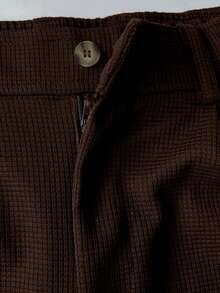 1 件格子梭织面料短裤，华夫格纹理，夏季