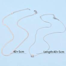 2pcs Stainless Steel Polished Pierced Star Pendant, Gold Plated Snake Chain Necklace, Women Everyday Jewelry