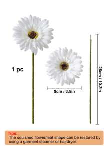 6/12 pezzi di gerbere africane artificiali, fiori di gerbera africani in seta artificiale, girasoli finti in blocco, profumo di fiori finti per matrimoni, profumo da sposa, feste, decorazione domestica e da cucina, decorazione da giardino, piante da esterno, giardinaggio, fiori finti, decorazione autunnale