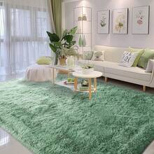 1pc Dopamine Macaron Color Scheme , Luxurious, MacPhine-Washable, Non-Slip And Soft Shag Rug,Entry, Bedroom, Kitchen And Hallway Girls , Throw Rugs For Dorm, Modern Home Decor Aesthetic,Cozy Fuzzy Carpet For Girls, Perfect Indoor Decor For Girls - 薄荷綠 - 查看 2