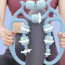 1 pièce Outil de massage et d'étirement des jambes à 9 roues, rouleau masseur à anneaux multicolores pour la relaxation musculaire, convient pour le yoga et après l'entraînement