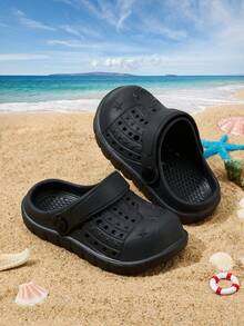 1 Pair Comfortable, Fashionable And Casual Lightweight Breathable Cute Baby Toddler Beach Sandals, Suitable For Summer - Black - View 1