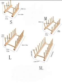 1 pieza Estante de almacenamiento de utensilios de madera, escurridor, estante para platos