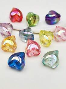 10pcs Sweet & Cute Colorful Heart Shape Beads, DIY Jewelry Making & Decoration Beads, Can Be Used For Necklaces, Bracelets, Earrings, Keychains, Phone Chains, Bag Charms