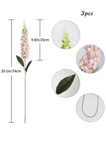 1/3pcs Snapdragon Delphinium Hyacinth Artificial Silky Flowers Long Stem Fake Flower For Wedding Engagement Home Outdoor Party Floral Arrangement Centerpiece Table Decoration