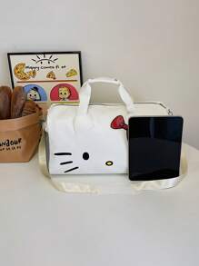 Sanrio 1Pc Hello Kitty Large Girl's Weekend Bag Travel Bow Hello Kitty Portable Gym Bag Crossbody Bag Gift