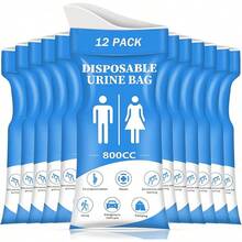 , 12/24 PCS Pee Bags Travel Women/Men, 800ML Emergency Portable Urinal Bag And Vomit Bags, Unisex Urinal Bag Camping, Traffic Jams - Blue - View 4