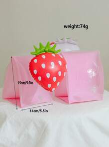 1 Pair Cute Cartoon Cherry & Strawberry Swimming Arm Floats, Increased Buoyancy For Outdoor Beach Travel, Pool, Swimming Learning Essential
