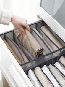 1pc Large Wardrobe Clothing Divider Storage 7 Cabinet Storage Box Washable Drawer Wardrobe Storage Box Underwear Folding Storage Bag - Multicolor - View 3