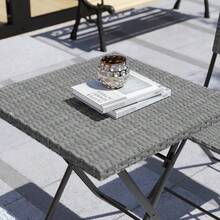 2 Seater Rattan Bistro Set Outdoor Garden Patio Balcony Furniture 3 Pcs (Grey) - Grey - View 7