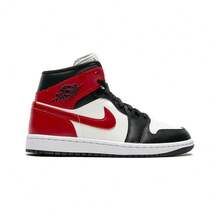 Women's Air Jordan 1 Mid Sail/Gym Red-Off Noir-White (BQ6472 160) - 白色 - 查看 2