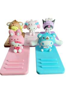 Sanrio 1 pezzo Supporto per telefono o tablet con figure di personaggi Kawaii di Hello Kitty e Kuromi, decorazione da scrivania a forma di personaggi anime, regalo di compleanno