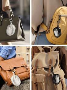 5pcs/2pcs/1pc Portable Mini Transparent Zipper Storage Bags, Compact Multifunctional Organizer, Earphone & Charger Case With Keychain, Transparent Travel Accessory Pouch