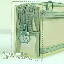 1pc Large Capacity Transparent Stationery Bag, Minimalist Mesh Pencil Case, Student Exam Pencil Pouch, High Aesthetic Children Pencil Box, Suitable For Various Occasions Like Valentine's Day, Carnival, Children's Day, Christmas, Birthday Gift - Multicolor - View 6